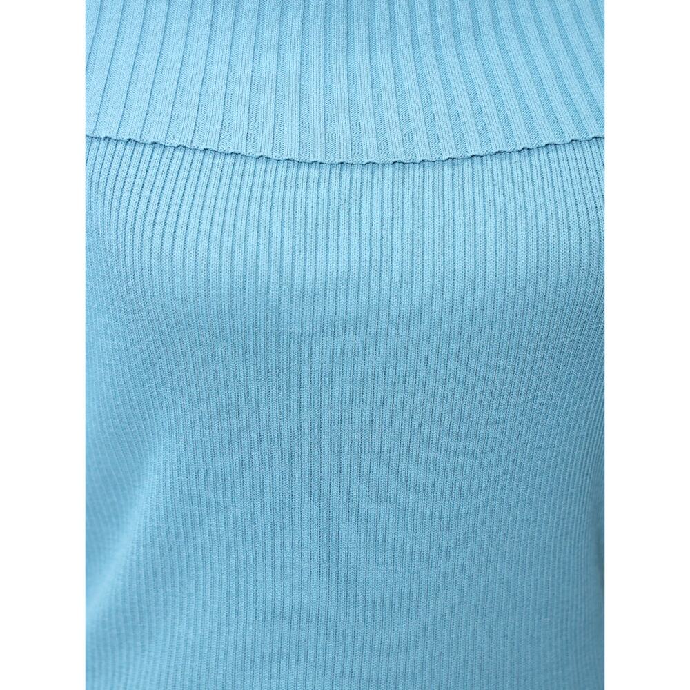 Romantic Feminine New York & Co Teal Off Shoulder Ribbed Sweater Night Out M NWT - Picture 7 of 15